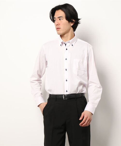 エムエフエディトリアルメンズ M F Editorial Men ノーアイロンストレッチ ボタンダウン ビジネスドレス 長袖ニットシャツ ビジネスシャツ M F Editorial エムエフエディトリアル のファッション通販 Zozotown