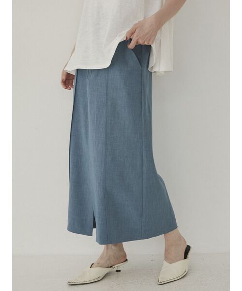 COTORICA(コトリカ)の「リネンライクピンタックタイトスカート(スカート・レディース・ブラック/ベージュ/ブルー・SMALL/MEDIUM)」の3枚目の写真