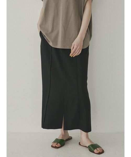 COTORICA(コトリカ)の「リネンライクピンタックタイトスカート(スカート・レディース・ブラック/ベージュ/ブルー・SMALL/MEDIUM)」の2枚目の写真