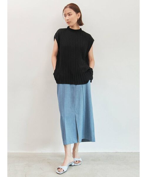 COTORICA(コトリカ)の「リネンライクピンタックタイトスカート(スカート・レディース・ブラック/ベージュ/ブルー・SMALL/MEDIUM)」の9枚目の写真