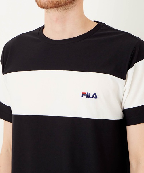 FILA(フィラ)の「FILA/フィラ ワンポイント 配色切替 ブランドロゴ メンズ 半袖 Tシャツ/吸水速乾 ストレッチ(Tシャツ/カットソー・メンズ・チャコールグレー/ブラック/ネイビー・LL/M/L)」の4枚目の写真