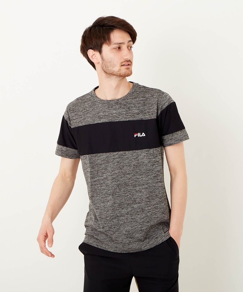 FILA(フィラ)の「FILA/フィラ ワンポイント 配色切替 ブランドロゴ メンズ 半袖 Tシャツ/吸水速乾 ストレッチ(Tシャツ/カットソー・メンズ・チャコールグレー/ブラック/ネイビー・LL/M/L)」の5枚目の写真