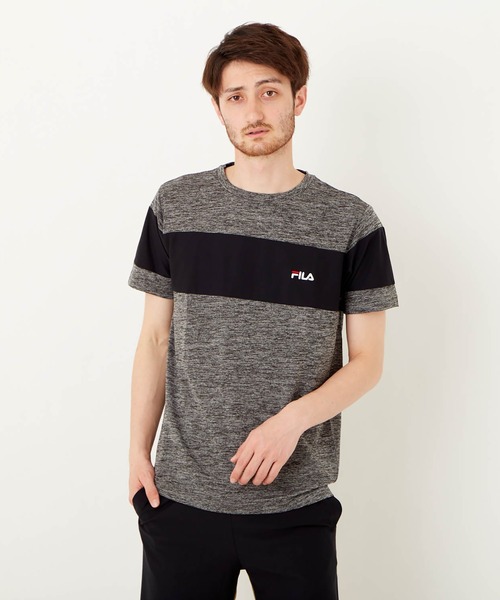 FILA(フィラ)の「FILA/フィラ ワンポイント 配色切替 ブランドロゴ メンズ 半袖 Tシャツ/吸水速乾 ストレッチ(Tシャツ/カットソー・メンズ・チャコールグレー/ブラック/ネイビー・LL/M/L)」の10枚目の写真