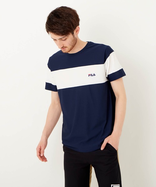 FILA(フィラ)の「FILA/フィラ ワンポイント 配色切替 ブランドロゴ メンズ 半袖 Tシャツ/吸水速乾 ストレッチ(Tシャツ/カットソー・メンズ・チャコールグレー/ブラック/ネイビー・LL/M/L)」の14枚目の写真