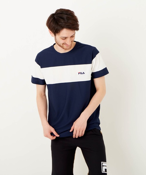 FILA(フィラ)の「FILA/フィラ ワンポイント 配色切替 ブランドロゴ メンズ 半袖 Tシャツ/吸水速乾 ストレッチ(Tシャツ/カットソー・メンズ・チャコールグレー/ブラック/ネイビー・LL/M/L)」の11枚目の写真