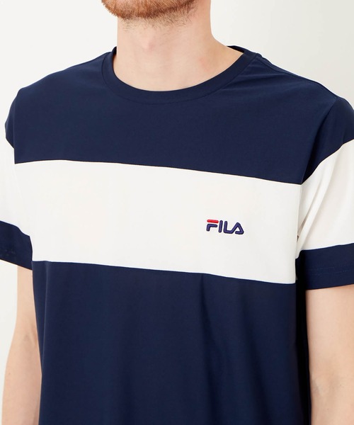FILA(フィラ)の「FILA/フィラ ワンポイント 配色切替 ブランドロゴ メンズ 半袖 Tシャツ/吸水速乾 ストレッチ(Tシャツ/カットソー・メンズ・チャコールグレー/ブラック/ネイビー・LL/M/L)」の16枚目の写真