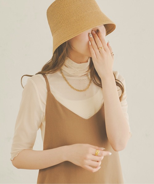 Ambre Neige(アンブルネージュ)の「シアー半袖トップス/【WEB/EC限定商品】(Tシャツ/カットソー・レディース・ブラック/ライトグリーン/アイボリー/ダークブラウン/モカ・FREE)」の1枚目の写真