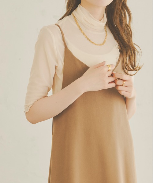 Ambre Neige(アンブルネージュ)の「シアー半袖トップス/【WEB/EC限定商品】(Tシャツ/カットソー・レディース・ブラック/ライトグリーン/アイボリー/ダークブラウン/モカ・FREE)」の7枚目の写真