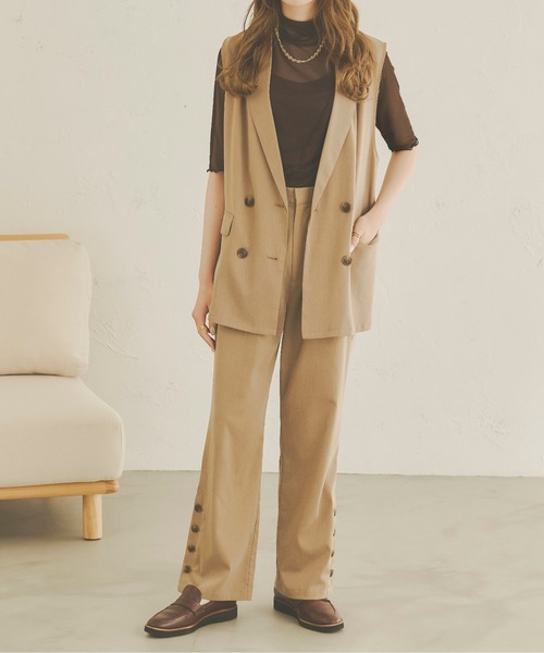 Ambre Neige(アンブルネージュ)の「シアー半袖トップス/【WEB/EC限定商品】(Tシャツ/カットソー・レディース・ブラック/ライトグリーン/アイボリー/ダークブラウン/モカ・FREE)」の16枚目の写真