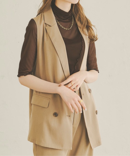 Ambre Neige(アンブルネージュ)の「シアー半袖トップス/【WEB/EC限定商品】(Tシャツ/カットソー・レディース・ブラック/ライトグリーン/アイボリー/ダークブラウン/モカ・FREE)」の14枚目の写真