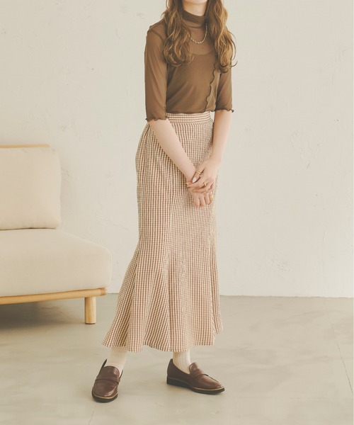 Ambre Neige(アンブルネージュ)の「シアー半袖トップス/【WEB/EC限定商品】(Tシャツ/カットソー・レディース・ブラック/ライトグリーン/アイボリー/ダークブラウン/モカ・FREE)」の18枚目の写真