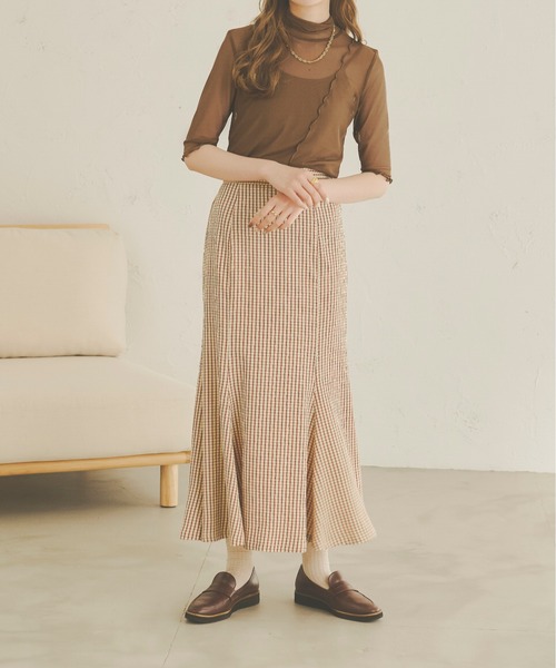 Ambre Neige(アンブルネージュ)の「シアー半袖トップス/【WEB/EC限定商品】(Tシャツ/カットソー・レディース・ブラック/ライトグリーン/アイボリー/ダークブラウン/モカ・FREE)」の21枚目の写真