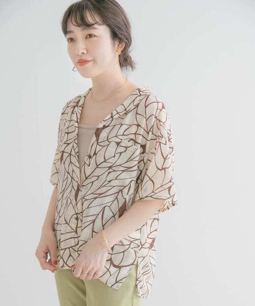 ITEMS URBANRESEARCH（アイテムズ アーバンリサーチ）の「カイキンプリントシャツ（シャツ/ブラウス・レディース・ブラック/オフホワイト・FREE）」の20枚目の写真