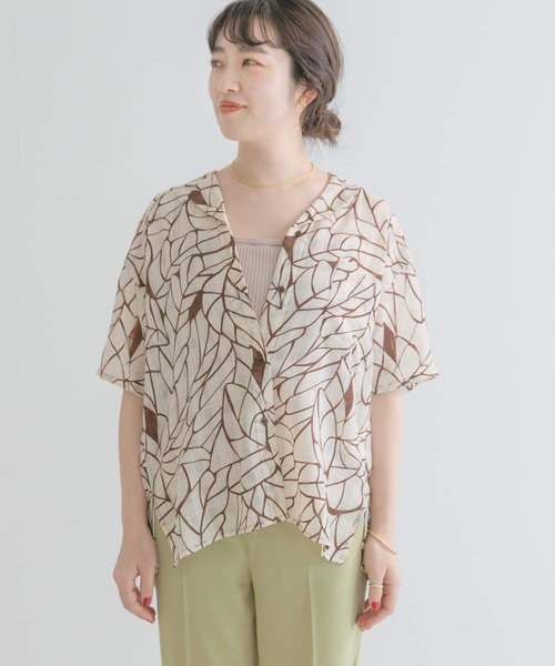 ITEMS URBANRESEARCH（アイテムズ アーバンリサーチ）の「カイキンプリントシャツ（シャツ/ブラウス・レディース・ブラック/オフホワイト・FREE）」の9枚目の写真