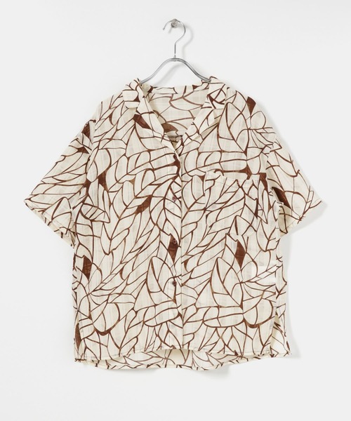 ITEMS URBANRESEARCH（アイテムズ アーバンリサーチ）の「カイキンプリントシャツ（シャツ/ブラウス・レディース・ブラック/オフホワイト・FREE）」の5枚目の写真