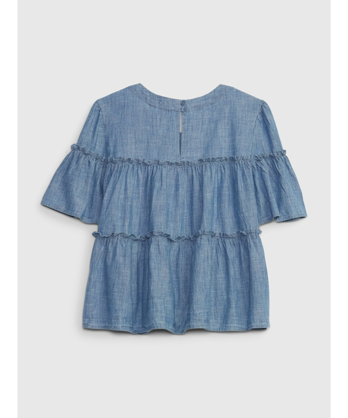 GAP(ギャップ)の「ティアード トップス (キッズ)(シャツ/ブラウス・キッズ・ホワイト/ベージュ/ブルー・M/L/XL/XXL/S)」の6枚目の写真