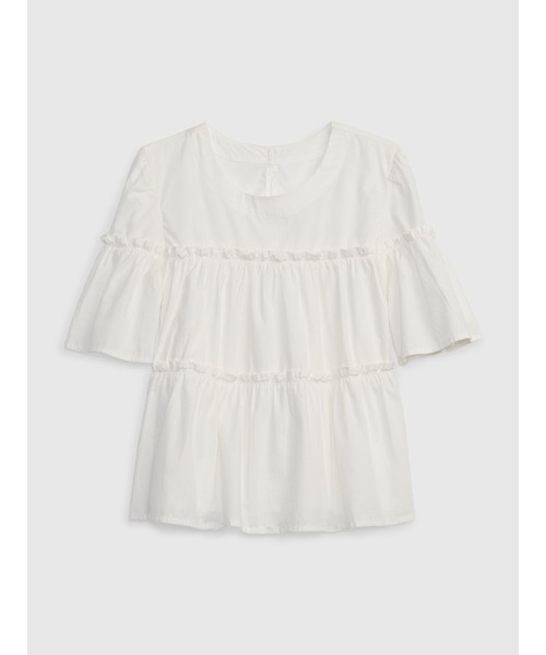 GAP(ギャップ)の「ティアード トップス (キッズ)(シャツ/ブラウス・キッズ・ホワイト/ベージュ/ブルー・M/L/XL/XXL/S)」の1枚目の写真