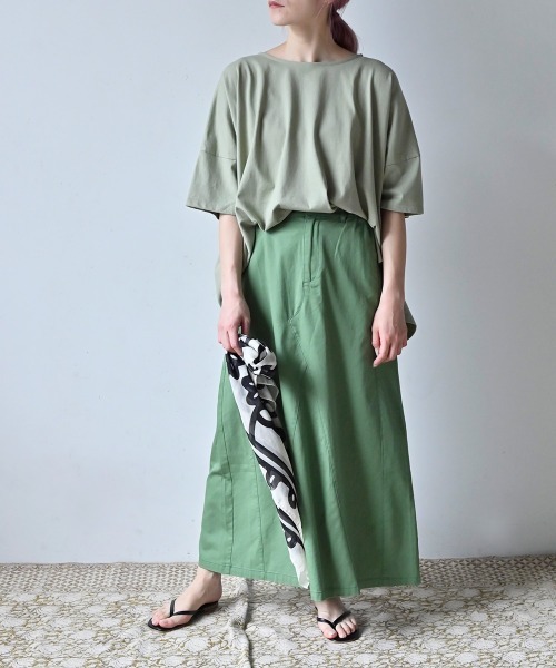 LUPILIEN（ルピリアン）の「7oz デニムツイルリメイク風スカート（スカート・レディース・ブラック/カーキ/ブルー・FREE）」の6枚目の写真