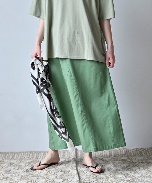 LUPILIEN（ルピリアン）の「7oz デニムツイルリメイク風スカート（スカート・レディース・ブラック/カーキ/ブルー・FREE）」の4枚目の写真