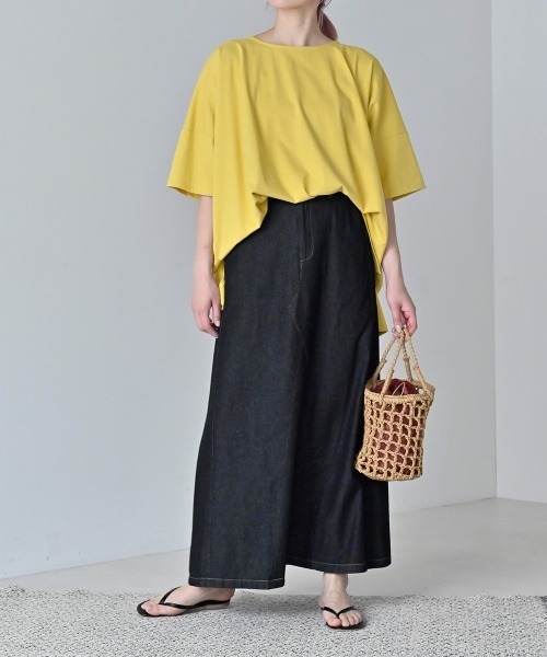 LUPILIEN（ルピリアン）の「7oz デニムツイルリメイク風スカート（スカート・レディース・ブラック/カーキ/ブルー・FREE）」の10枚目の写真