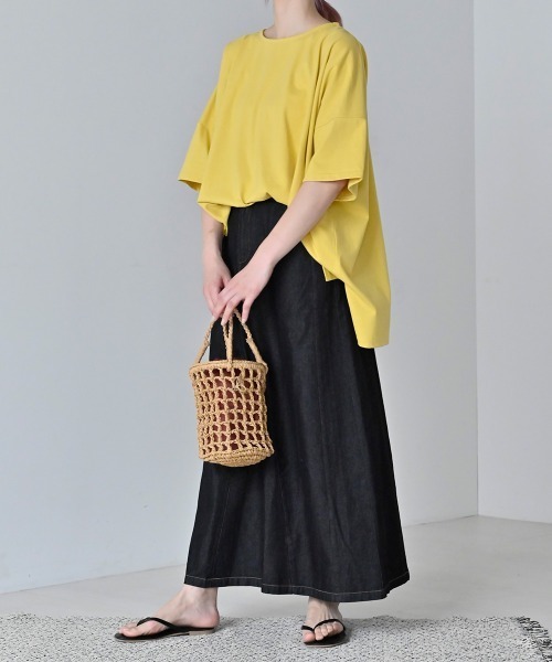 LUPILIEN（ルピリアン）の「7oz デニムツイルリメイク風スカート（スカート・レディース・ブラック/カーキ/ブルー・FREE）」の11枚目の写真