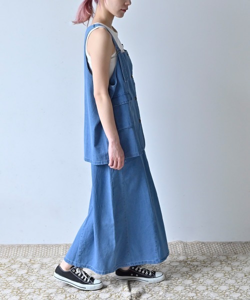 LUPILIEN（ルピリアン）の「7oz デニムツイルリメイク風スカート（スカート・レディース・ブラック/カーキ/ブルー・FREE）」の15枚目の写真