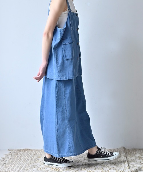 LUPILIEN（ルピリアン）の「7oz デニムツイルリメイク風スカート（スカート・レディース・ブラック/カーキ/ブルー・FREE）」の16枚目の写真