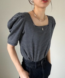 y/m by 石堂恵菜（イムバイイシドウケイナ）の「石堂恵菜×y/mショルダータックトップス（Tシャツ/カットソー）」