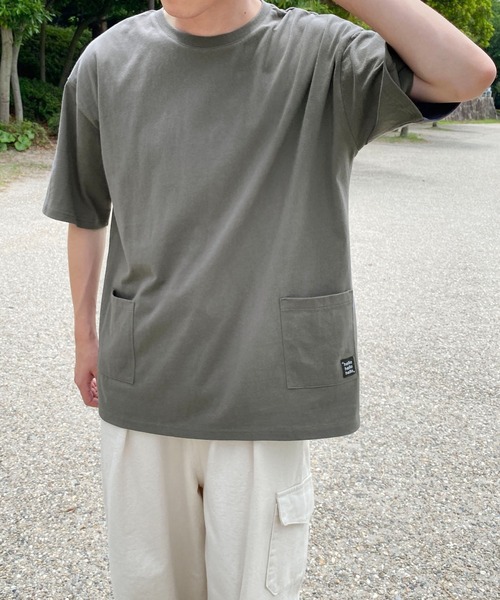 PairPair(ペアペア)の「WピスネームポケットTEE(ユニセックス)(Tシャツ/カットソー・メンズ・オフホワイト/ボルドー/スミクロ・MEDIUM/LARGE)」の10枚目の写真