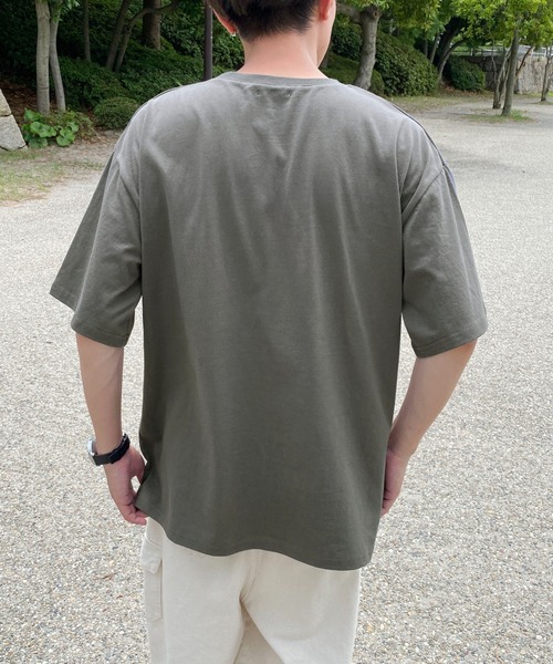 PairPair(ペアペア)の「WピスネームポケットTEE(ユニセックス)(Tシャツ/カットソー・メンズ・オフホワイト/ボルドー/スミクロ・MEDIUM/LARGE)」の12枚目の写真