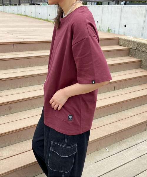 PairPair(ペアペア)の「WピスネームポケットTEE(ユニセックス)(Tシャツ/カットソー・メンズ・オフホワイト/ボルドー/スミクロ・MEDIUM/LARGE)」の18枚目の写真