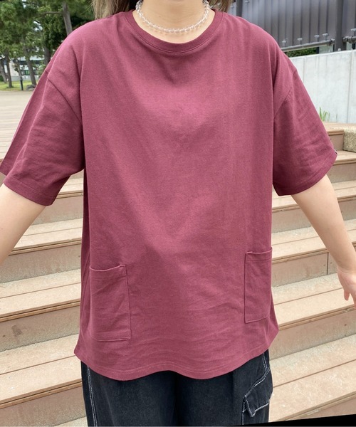 PairPair(ペアペア)の「WピスネームポケットTEE(ユニセックス)(Tシャツ/カットソー・メンズ・オフホワイト/ボルドー/スミクロ・MEDIUM/LARGE)」の20枚目の写真