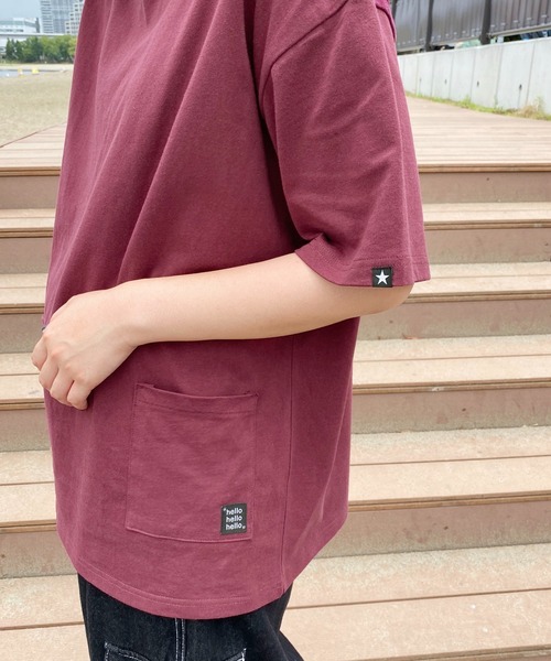 PairPair(ペアペア)の「WピスネームポケットTEE(ユニセックス)(Tシャツ/カットソー・メンズ・オフホワイト/ボルドー/スミクロ・MEDIUM/LARGE)」の22枚目の写真