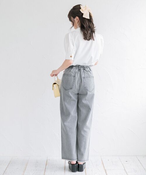 ems excite（エムズエキサイト）の「ステッチショートシャツ（シャツ/ブラウス・レディース・ブラック/ホワイト/ライトグレー・FREE）」の15枚目の写真