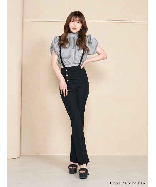 Darich（ダーリッチ）の「フラップサスペンダーパンツ（その他パンツ・レディース・ピンク/アイボリー/ブラック・S/M）」の4枚目の写真