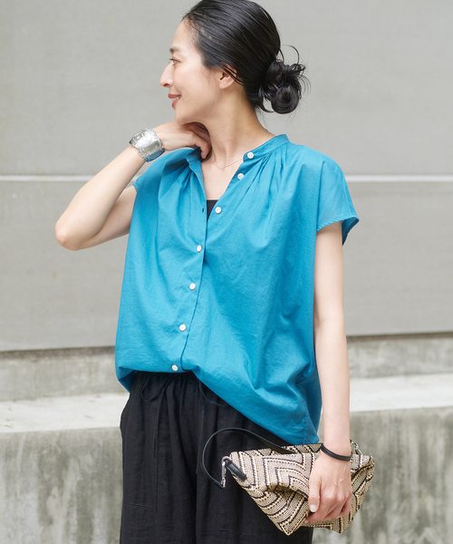 JOURNAL STANDARD(ジャーナルスタンダード)の「《追加2》80ローンタックシャツ(シャツ/ブラウス・レディース・ブラック/ブラウン/ブルー系その他/ブラック系その他・FREE)」の4枚目の写真