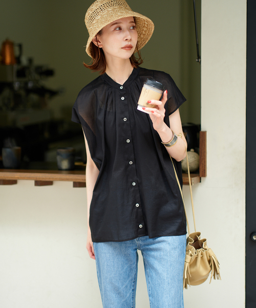 JOURNAL STANDARD(ジャーナルスタンダード)の「《追加2》80ローンタックシャツ(シャツ/ブラウス・レディース・ブラック/ブラウン/ブルー系その他/ブラック系その他・FREE)」の1枚目の写真