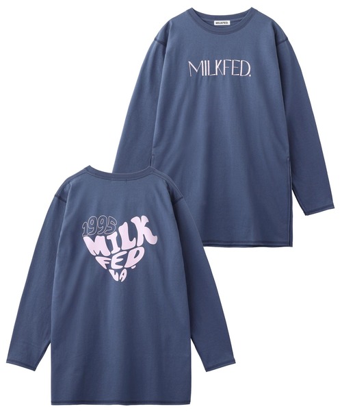 MILKFED.(ミルクフェド)の「BACK HEART LOGO L/S TOP(Tシャツ/カットソー・レディース・ホワイト/ブルー/ブラック・ONE SIZE)」の3枚目の写真