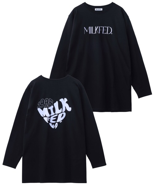 MILKFED.(ミルクフェド)の「BACK HEART LOGO L/S TOP(Tシャツ/カットソー・レディース・ホワイト/ブルー/ブラック・ONE SIZE)」の2枚目の写真