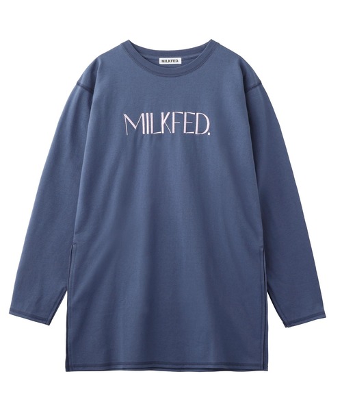 MILKFED.(ミルクフェド)の「BACK HEART LOGO L/S TOP(Tシャツ/カットソー・レディース・ホワイト/ブルー/ブラック・ONE SIZE)」の11枚目の写真