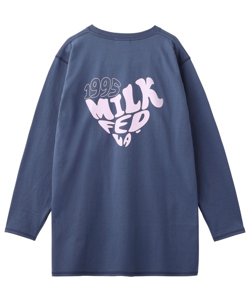 MILKFED.(ミルクフェド)の「BACK HEART LOGO L/S TOP(Tシャツ/カットソー・レディース・ホワイト/ブルー/ブラック・ONE SIZE)」の5枚目の写真