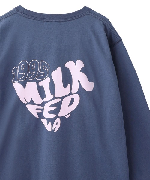 MILKFED.(ミルクフェド)の「BACK HEART LOGO L/S TOP(Tシャツ/カットソー・レディース・ホワイト/ブルー/ブラック・ONE SIZE)」の14枚目の写真