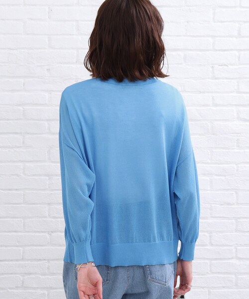 SHOO・LA・RUE（シューラルー）の「◆【洗える】シアー Vネック カーディガン（カーディガン/ボレロ・レディース・ブラック/オレンジ/ブルー/グリーン/ホワイト系・00）」の9枚目の写真