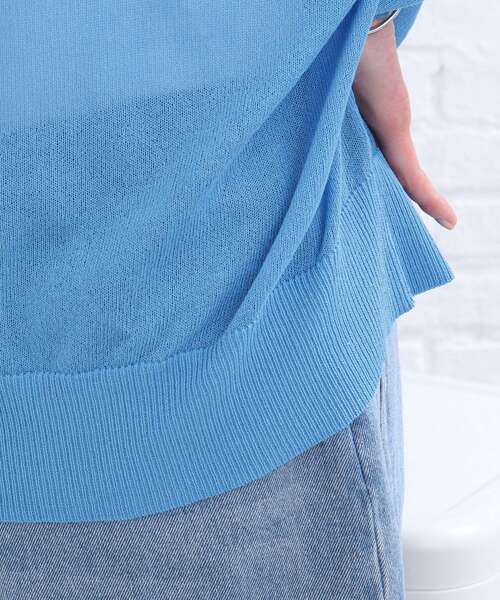 SHOO・LA・RUE（シューラルー）の「◆【洗える】シアー Vネック カーディガン（カーディガン/ボレロ・レディース・ブラック/オレンジ/ブルー/グリーン/ホワイト系・00）」の12枚目の写真