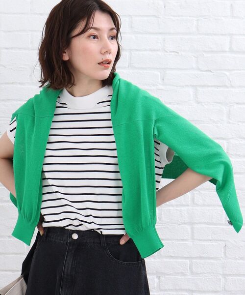 SHOO・LA・RUE（シューラルー）の「◆【洗える】シアー Vネック カーディガン（カーディガン/ボレロ・レディース・ブラック/オレンジ/ブルー/グリーン/ホワイト系・00）」の14枚目の写真