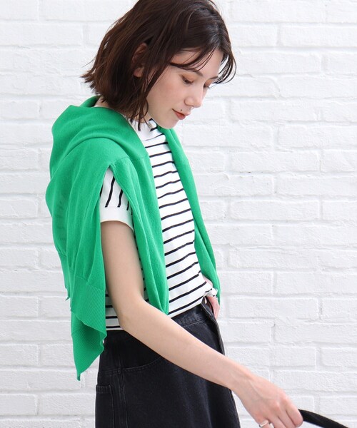 SHOO・LA・RUE（シューラルー）の「◆【洗える】シアー Vネック カーディガン（カーディガン/ボレロ・レディース・ブラック/オレンジ/ブルー/グリーン/ホワイト系・00）」の15枚目の写真