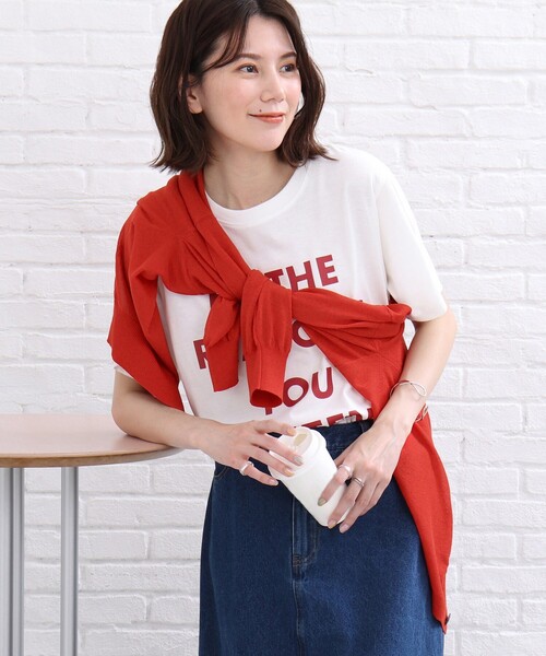 SHOO・LA・RUE（シューラルー）の「◆【洗える】シアー Vネック カーディガン（カーディガン/ボレロ・レディース・ブラック/オレンジ/ブルー/グリーン/ホワイト系・00）」の21枚目の写真