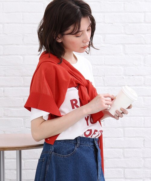 SHOO・LA・RUE（シューラルー）の「◆【洗える】シアー Vネック カーディガン（カーディガン/ボレロ・レディース・ブラック/オレンジ/ブルー/グリーン/ホワイト系・00）」の22枚目の写真