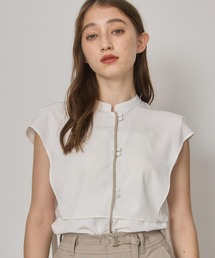 フレンチスリーブレイヤードブラウス/ウォッシャブル