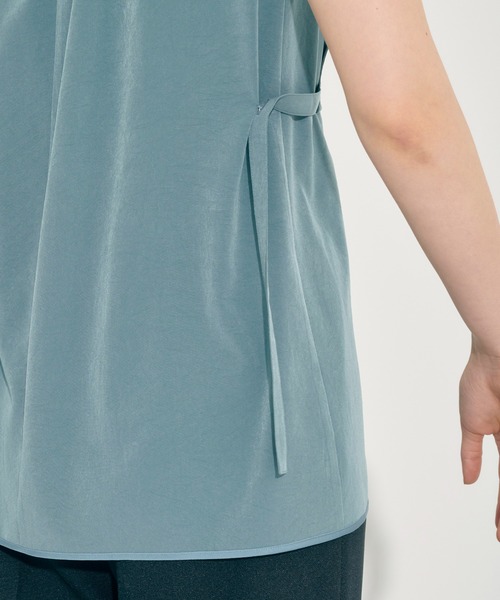 PUBLIC TOKYO（パブリックトウキョウ）の「フレンチスリーブレイヤードブラウス/ウォッシャブル（シャツ/ブラウス・レディース・ダークグレー/ホワイト/グリーン/ブルー・FREE）」の8枚目の写真